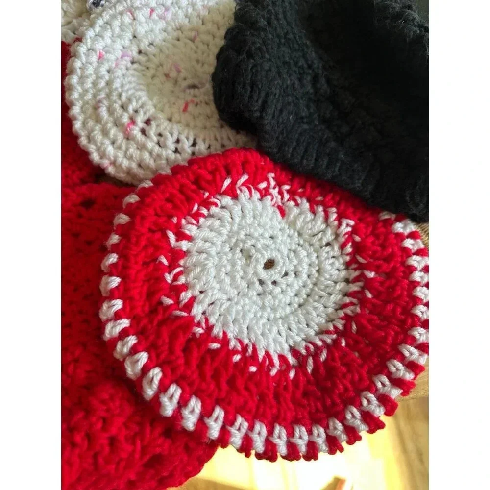 Lot of 9 Small hand knit Beret hats